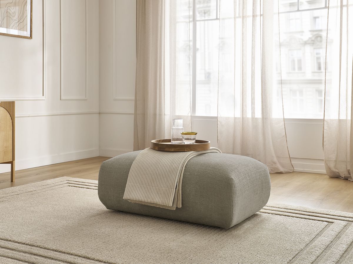 Petit pouf pour canapé modulable SIRIUS texturé taupe