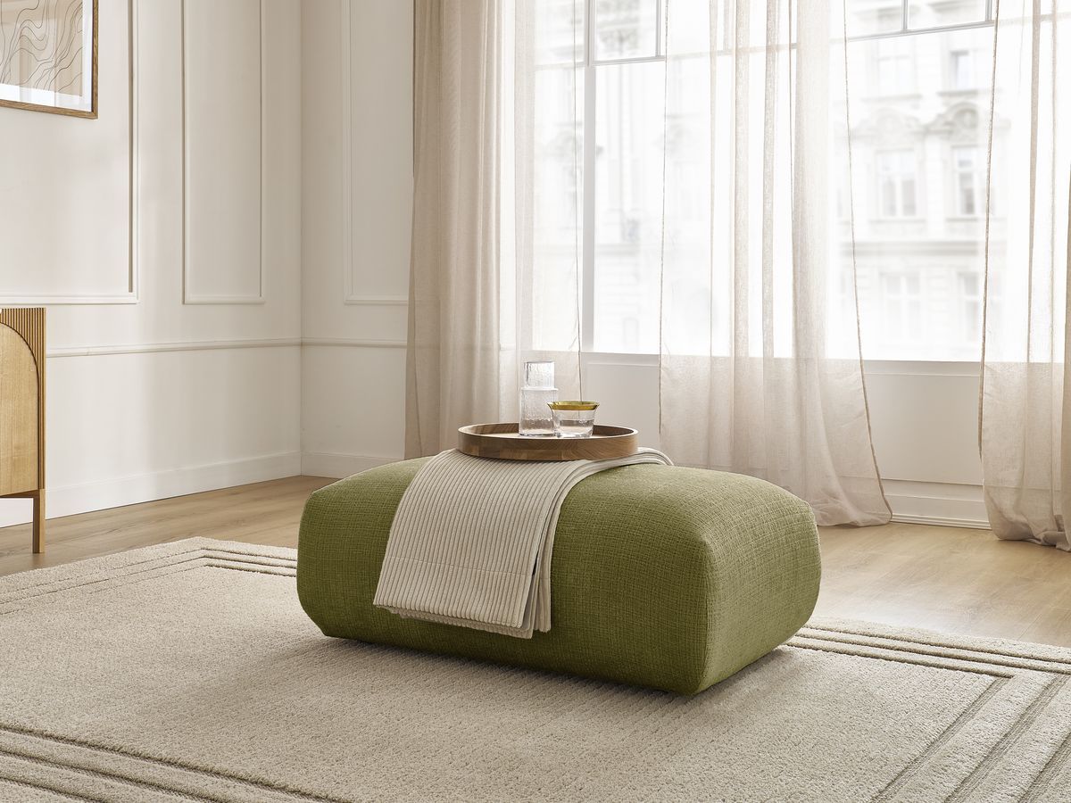 Petit pouf pour canapé modulable SIRIUS texturé vert