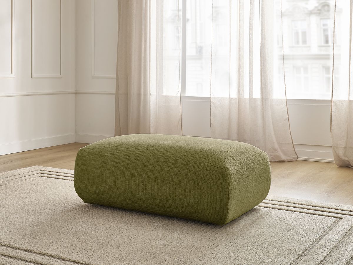 Petit pouf pour canapé modulable SIRIUS tissu texturé