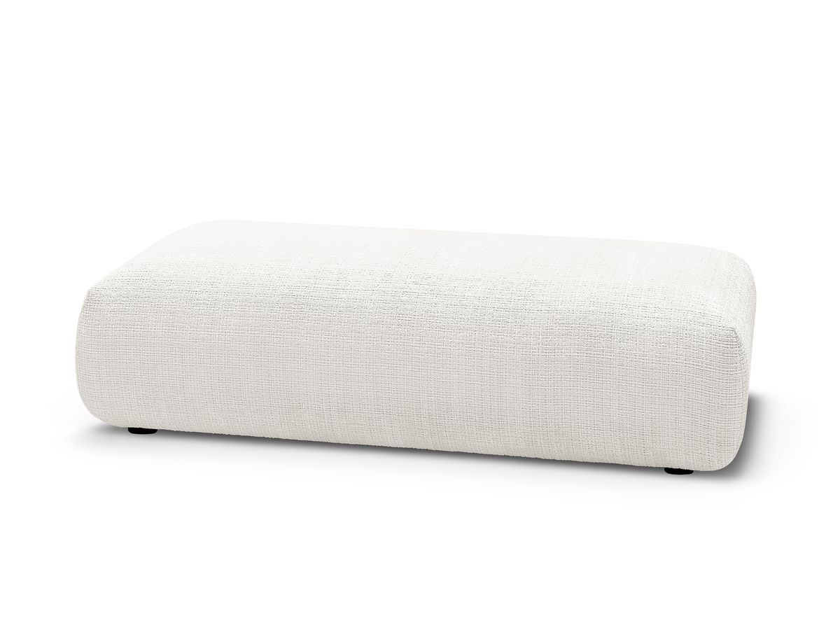 grand pouf pour canapé modulable sirius tissu texturé de couleur blanc