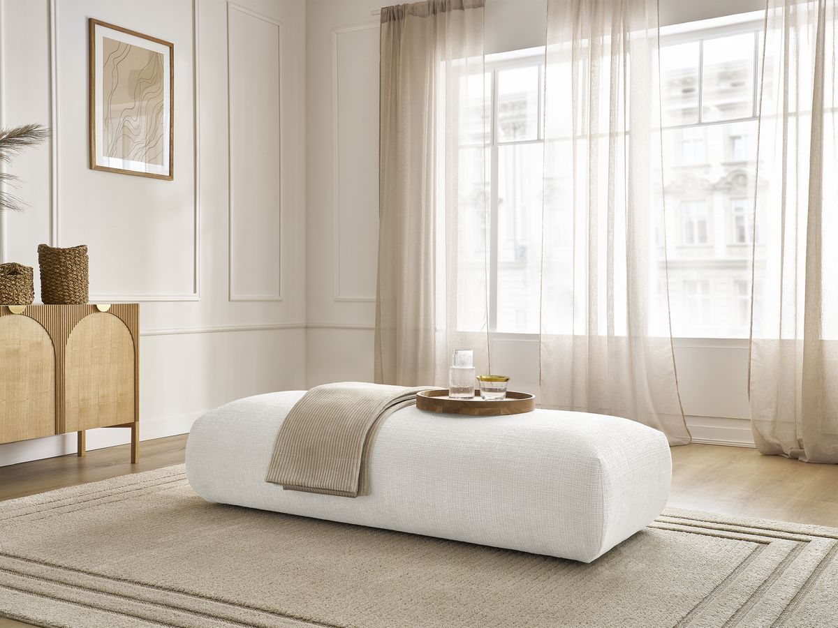 Grand pouf pour canapé modulable SIRIUS texturé blanc