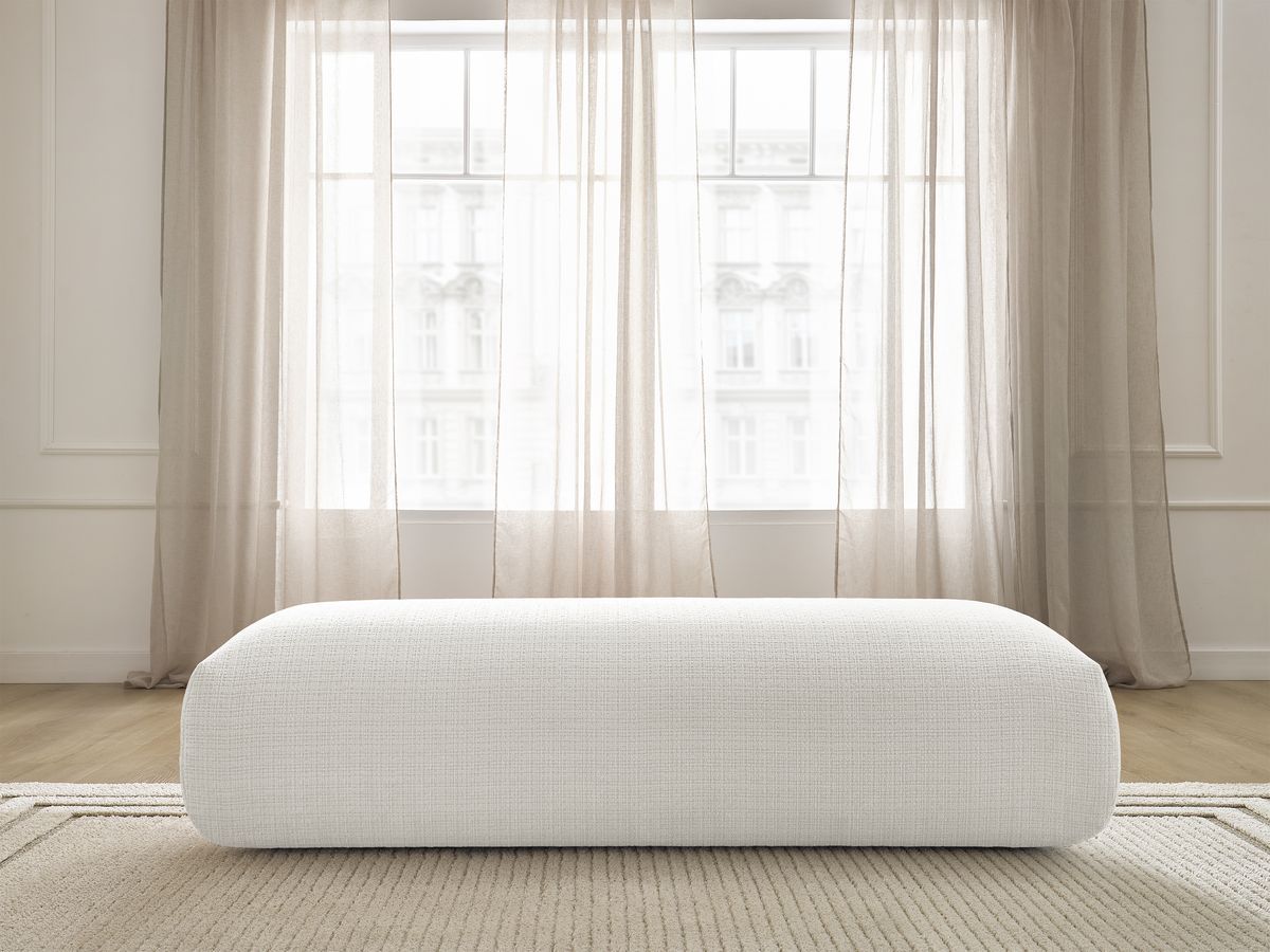 Grand pouf pour canapé modulable SIRIUS texturé blanc — vue 5