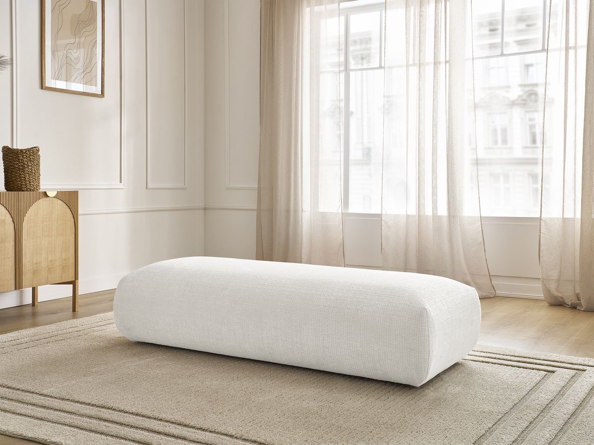 Grand pouf pour canapé modulable SIRIUS texturé blanc — vue 6