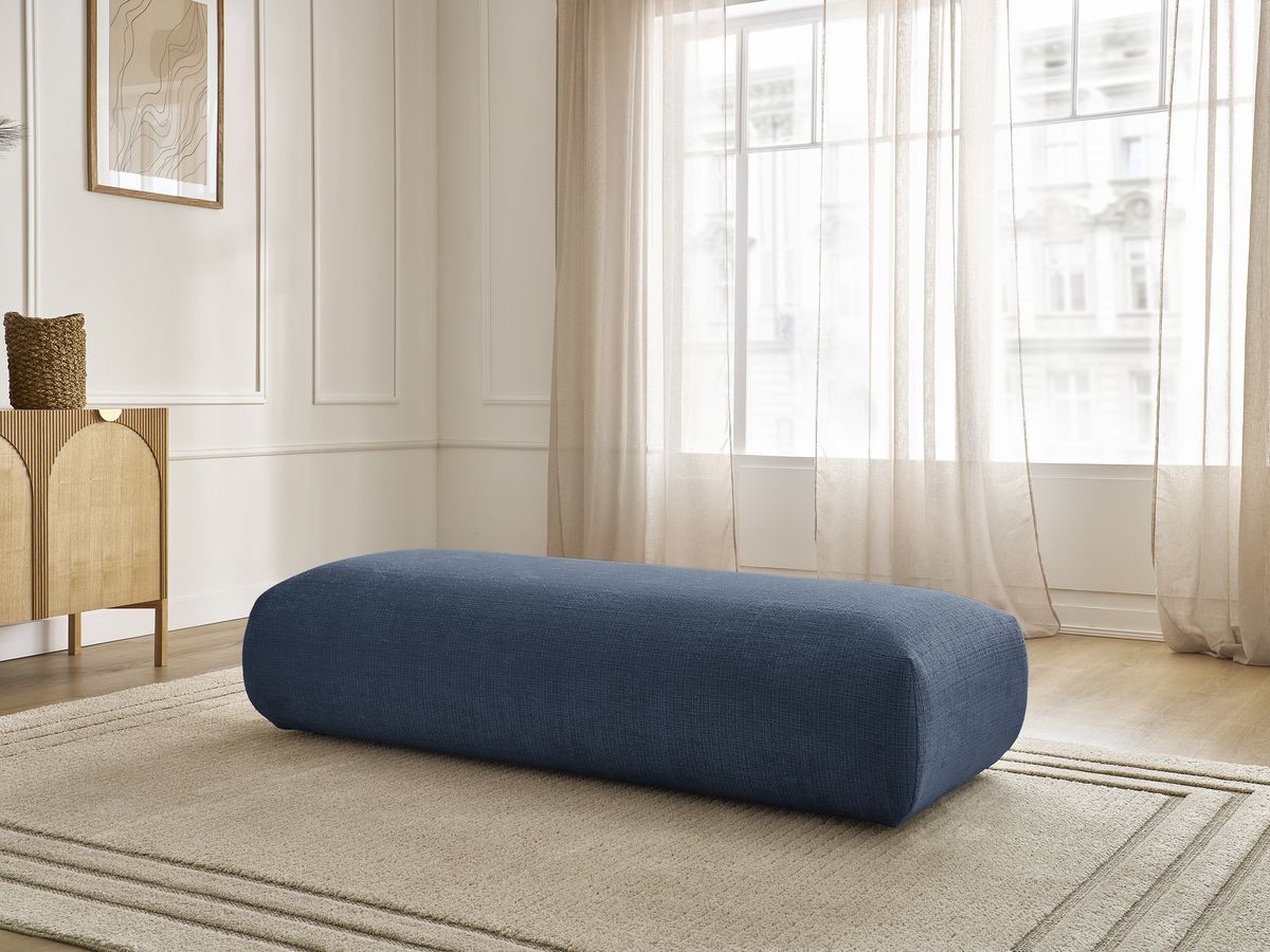 Grand pouf pour canapé modulable SIRIUS texturé bleu foncé — vue 6