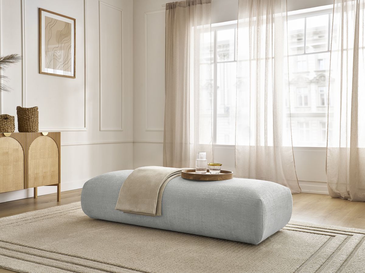 Grand pouf pour canapé modulable SIRIUS texturé gris clair