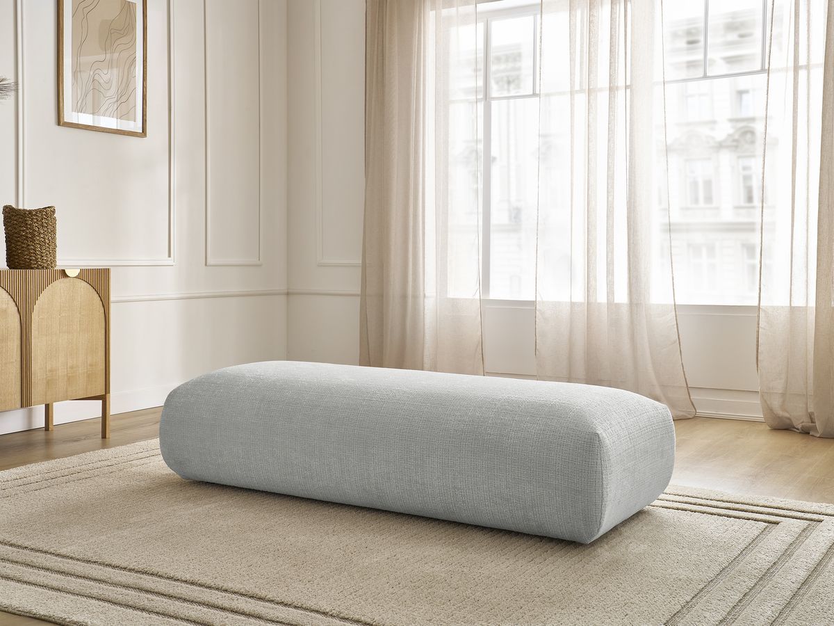 Grand pouf pour canapé modulable SIRIUS texturé gris clair — vue 6