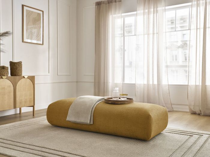 Grand pouf pour canapé modulable SIRIUS tissu texturé