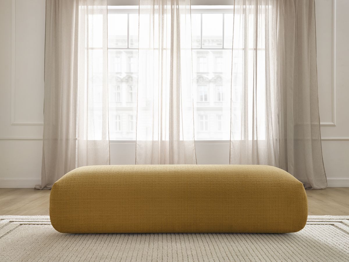 Grand pouf pour canapé modulable SIRIUS texturé jaune — vue 5