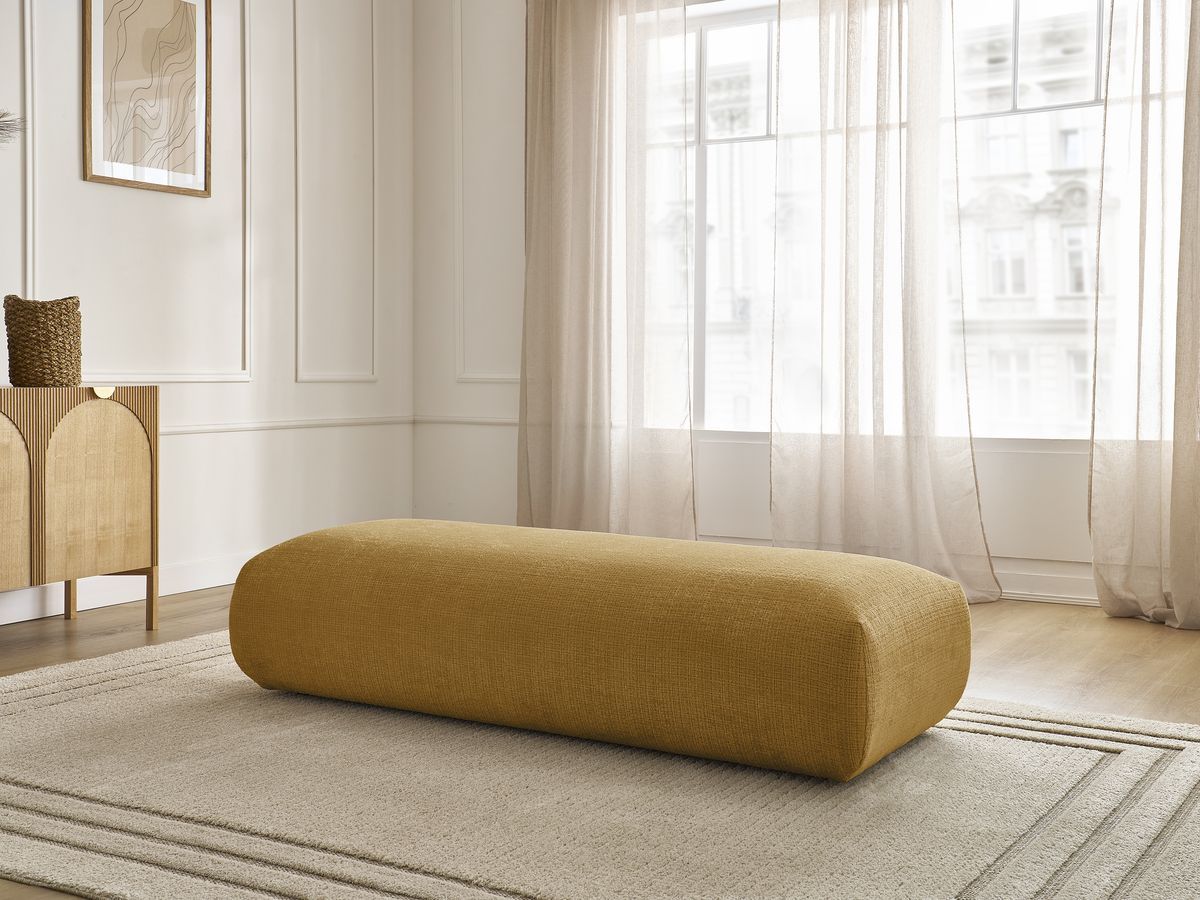 Grand pouf pour canapé modulable SIRIUS texturé jaune — vue 6