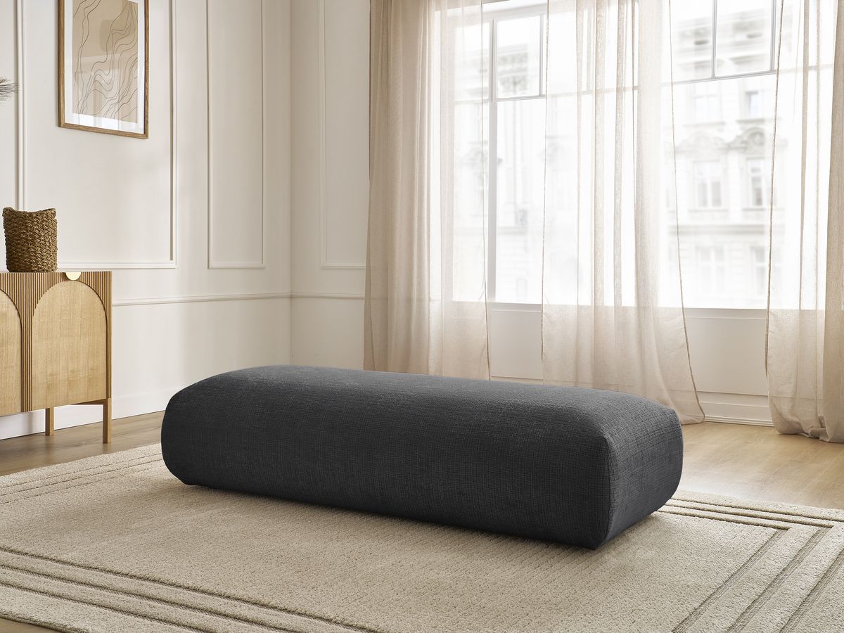 Grand pouf pour canapé modulable SIRIUS texturé noir — vue 5