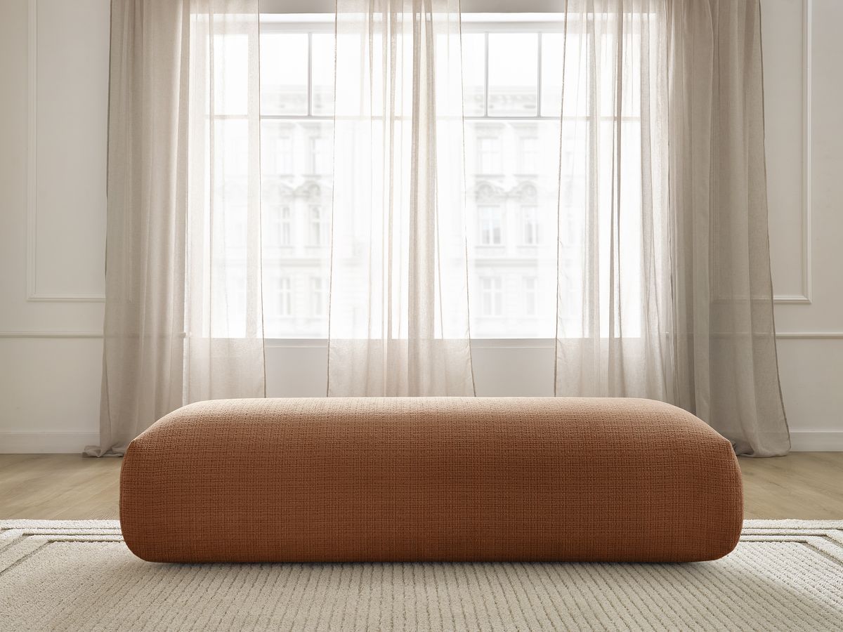 Grand pouf pour canapé modulable SIRIUS texturé orange — vue 5