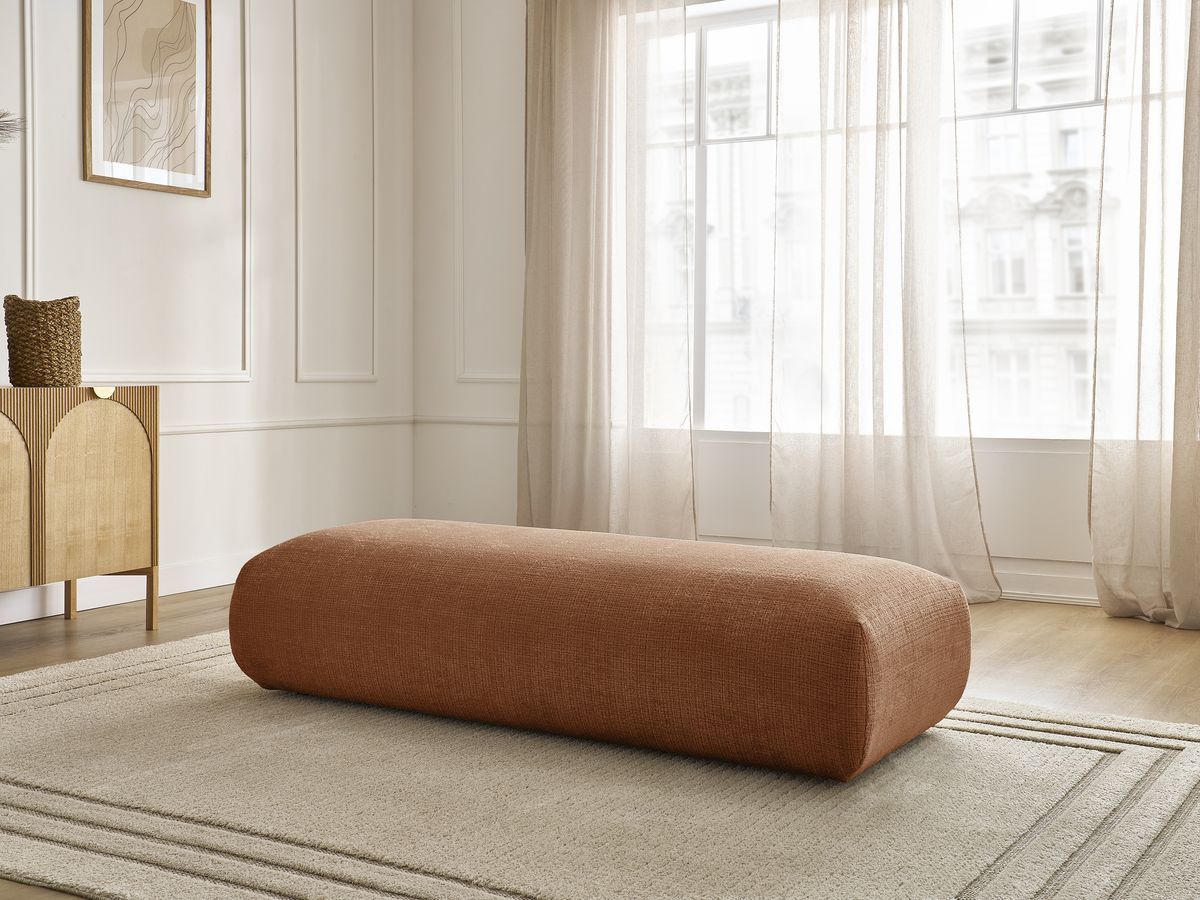 Grand pouf pour canapé modulable SIRIUS texturé orange — vue 6