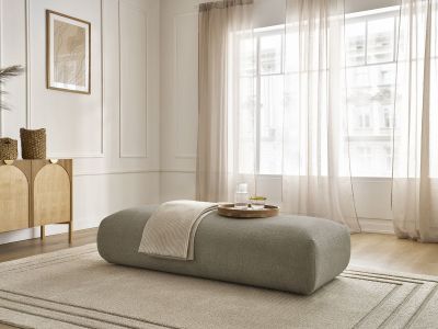 Grand pouf pour canapé modulable SIRIUS tissu texturé