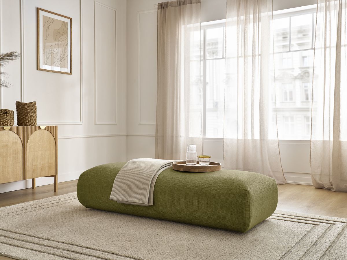 Grand pouf pour canapé modulable SIRIUS texturé vert