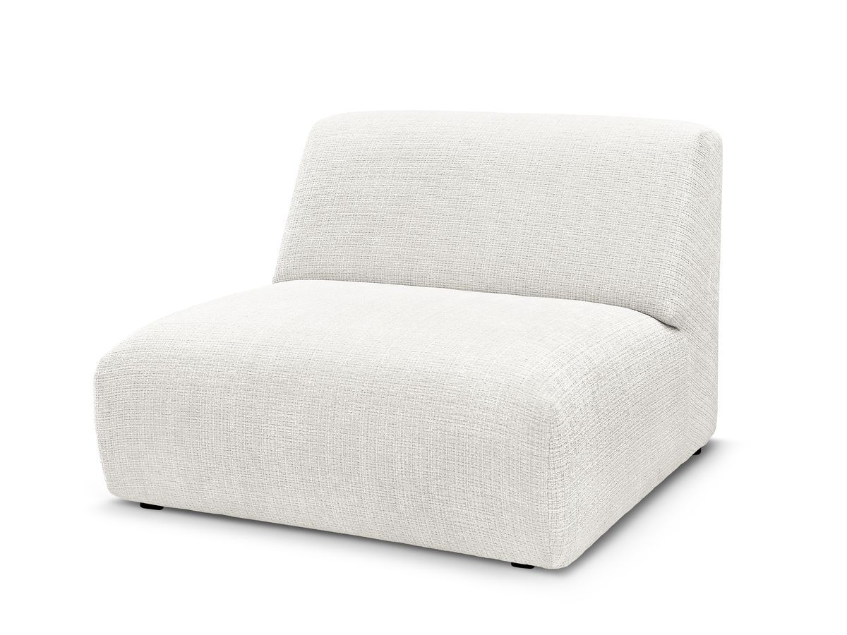 chauffeuse 1 place pour canapé modulable sirius tissu texturé de couleur blanc