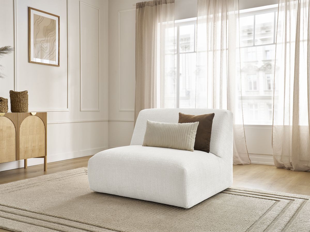 Chauffeuse 1 place pour canapé modulable SIRIUS texturé blanc