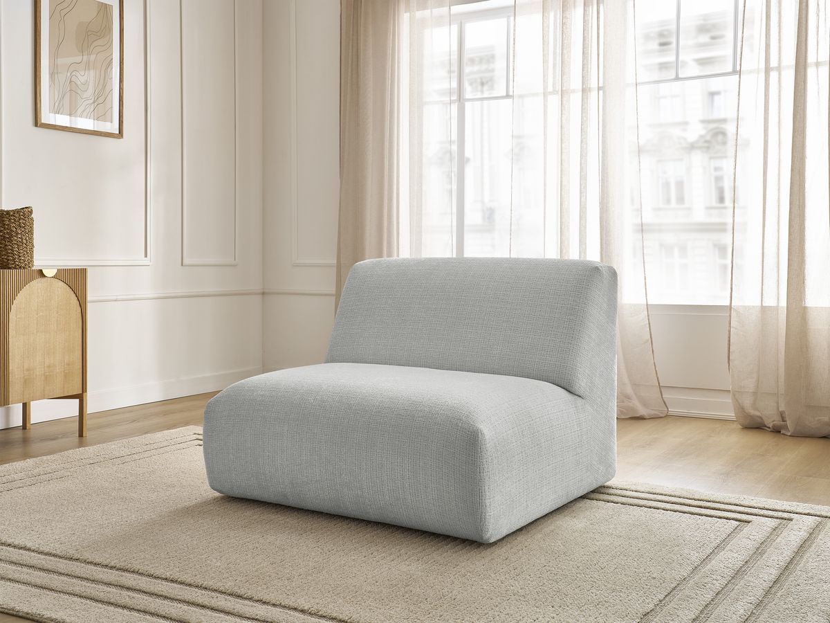 Chauffeuse 1 place pour canapé modulable SIRIUS texturé gris clair — vue 6