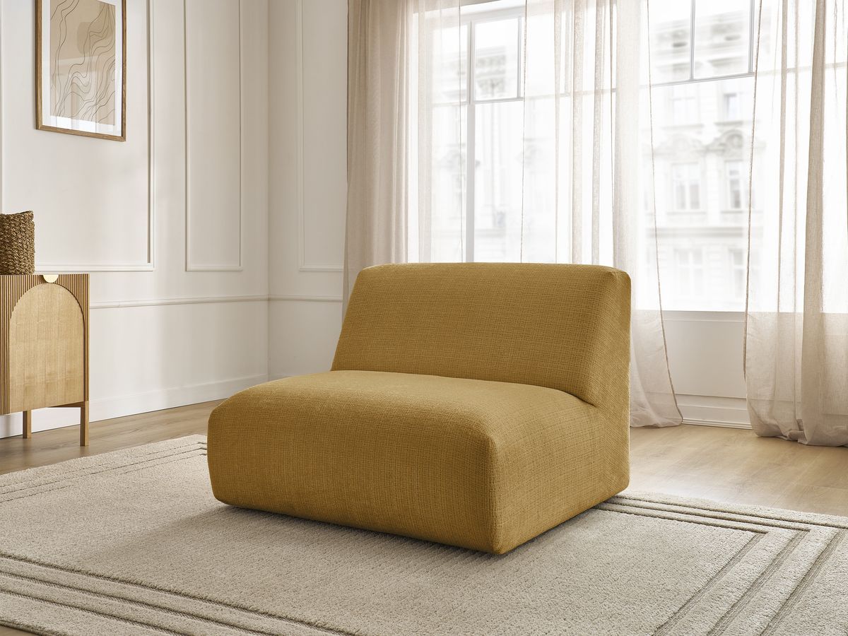 Chauffeuse 1 place pour canapé modulable SIRIUS texturé jaune — vue 6