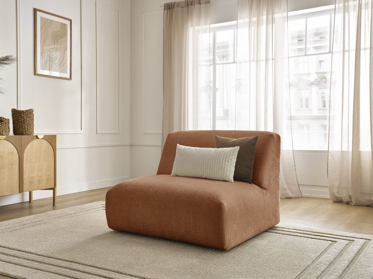 Chauffeuse 1 place pour canapé modulable SIRIUS texturé orange