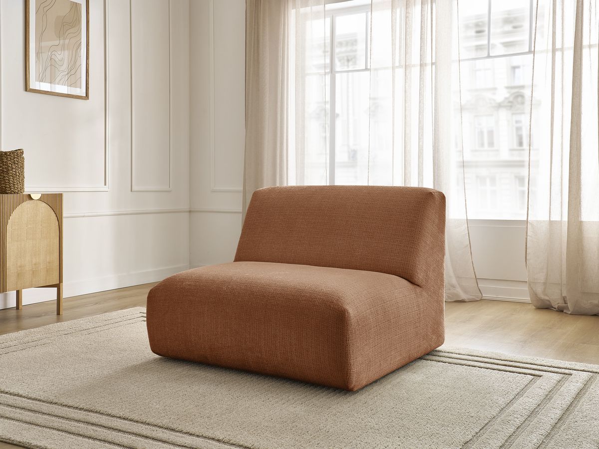 Chauffeuse 1 place pour canapé modulable SIRIUS texturé orange — vue 6