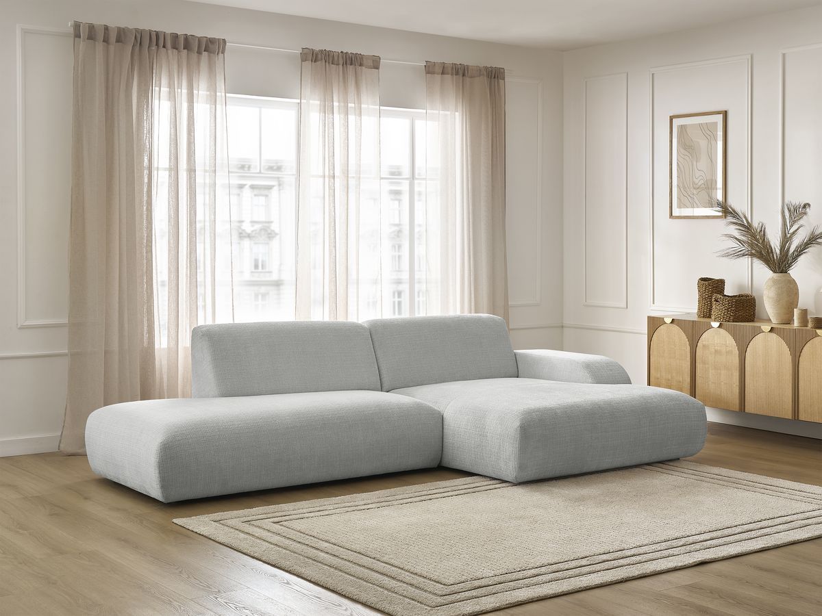 Canapé d'angle SIRIUS texturé gris clair — vue 6