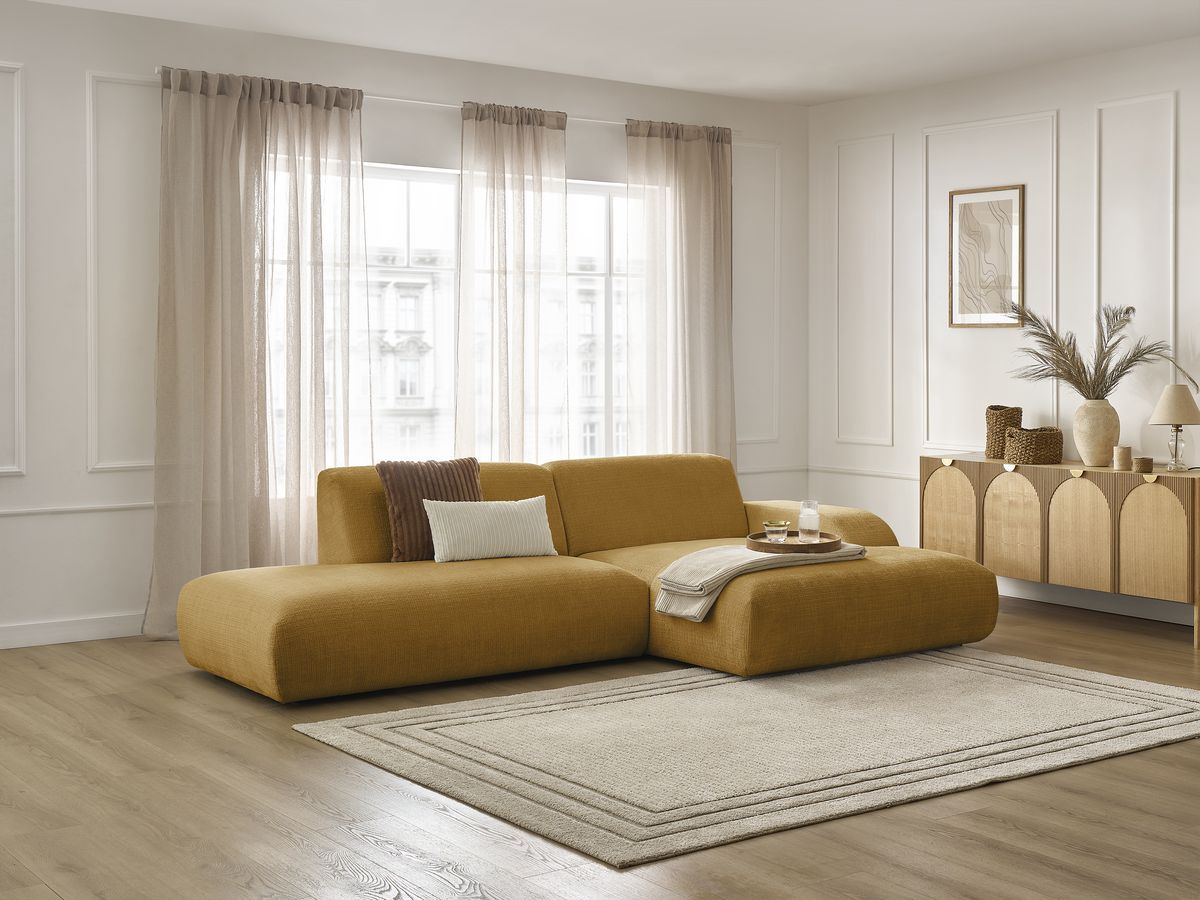 Canapé d'angle SIRIUS texturé jaune