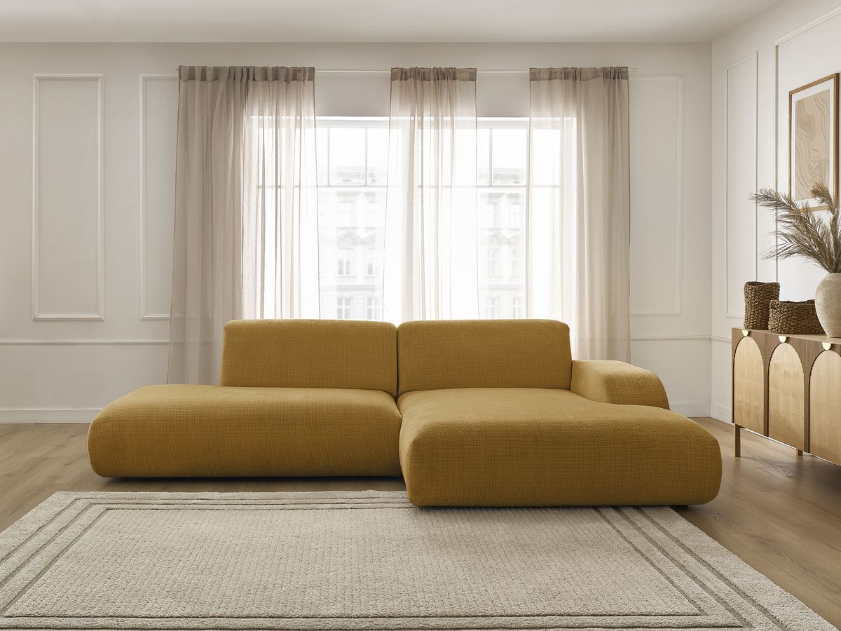 Canapé d'angle SIRIUS texturé jaune — vue 5
