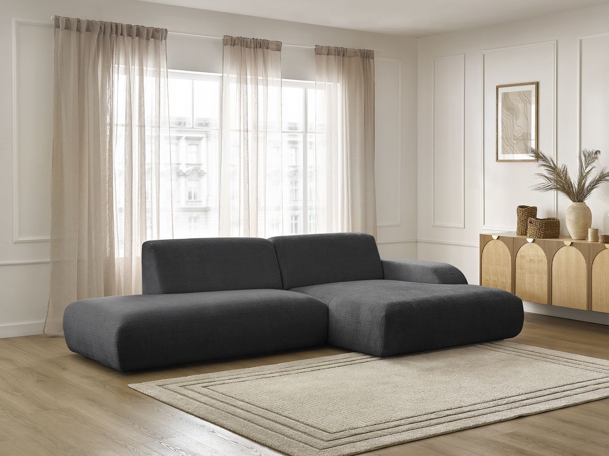 Canapé d'angle SIRIUS texturé noir — vue 5