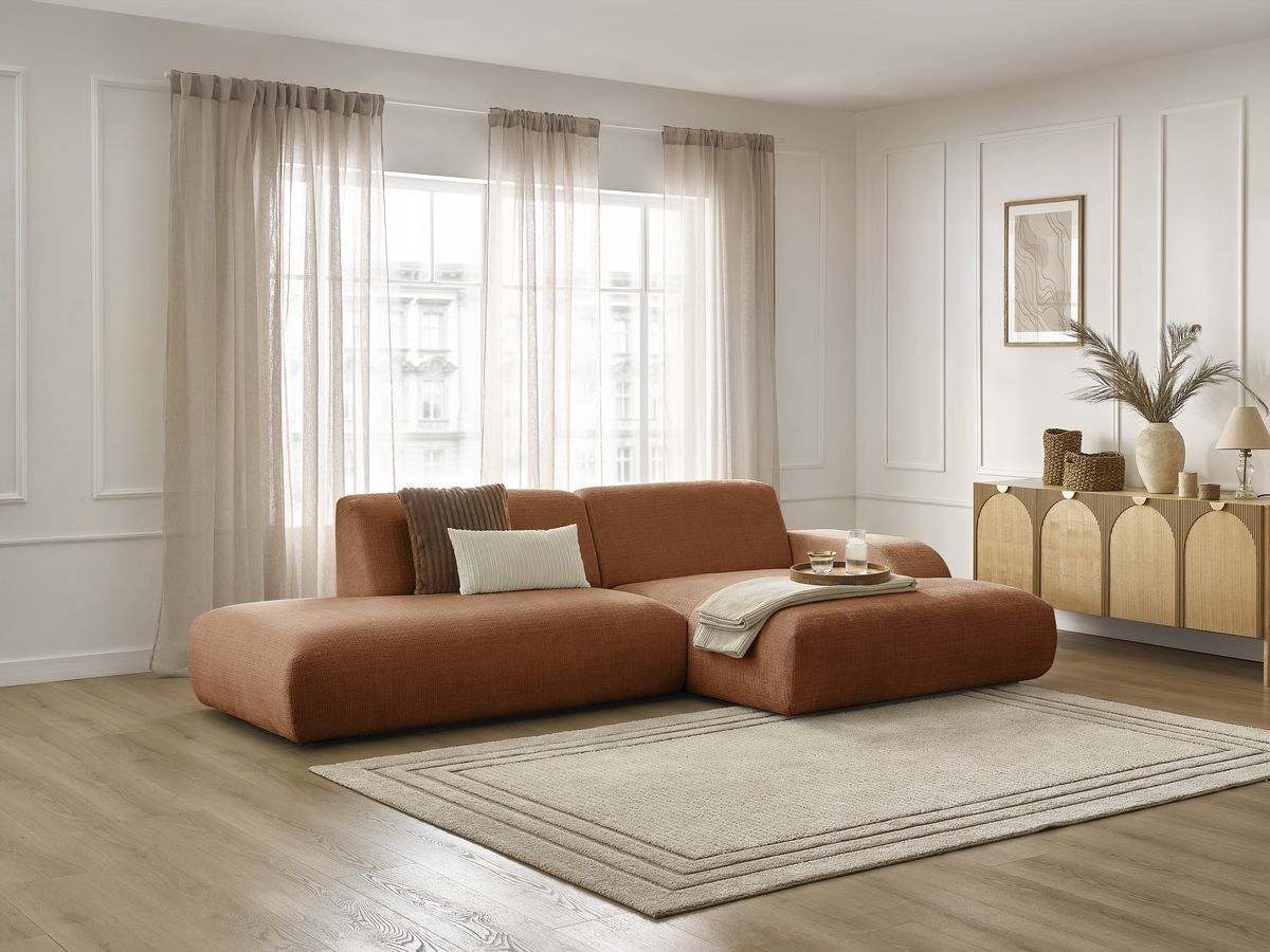 Canapé d'angle SIRIUS texturé orange