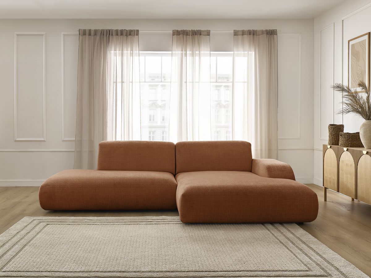 Canapé d'angle SIRIUS texturé orange — vue 5