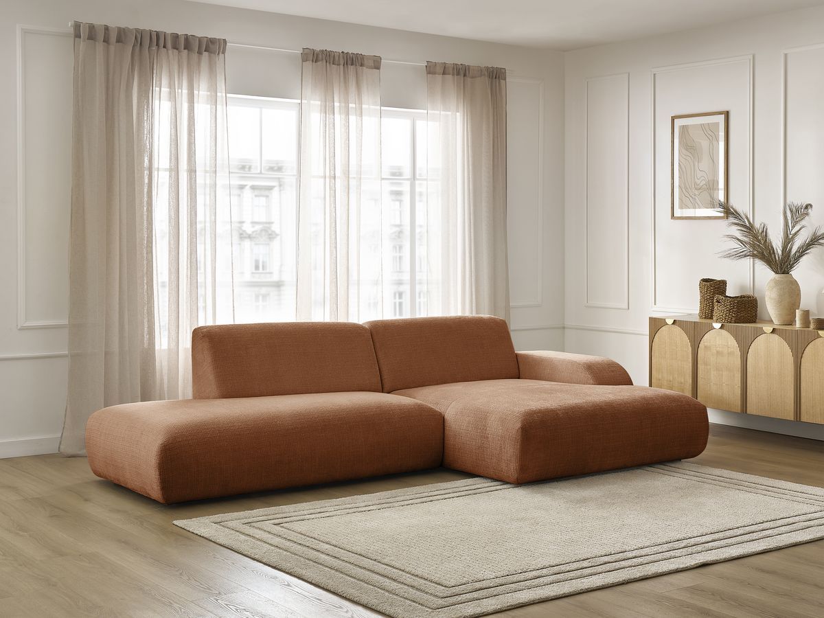 Canapé d'angle SIRIUS texturé orange — vue 6