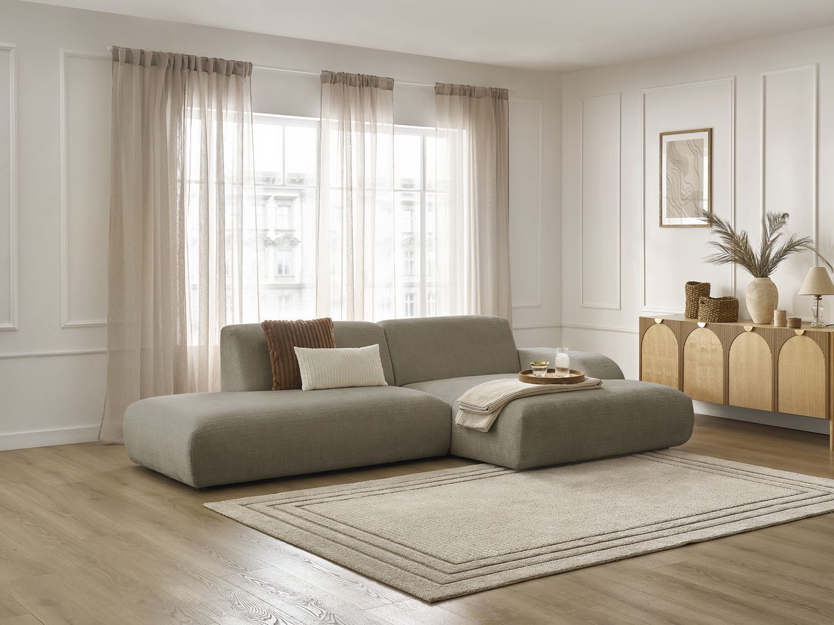 Canapé d'angle fixe SIRIUS tissu texturé