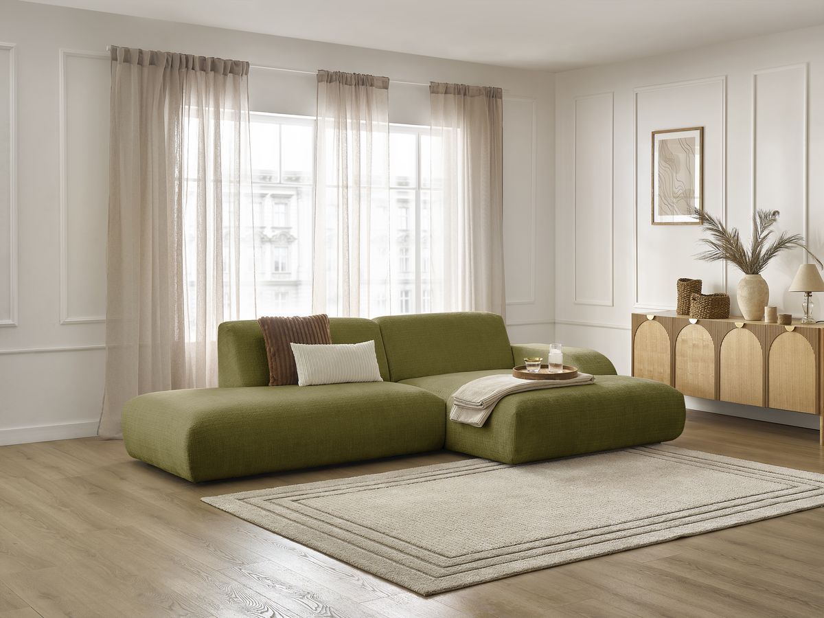 Canapé d'angle SIRIUS texturé vert