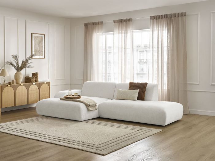 Canapé d'angle fixe SIRIUS tissu texturé