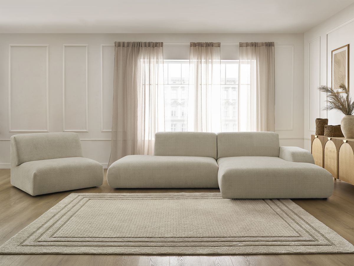 Canapé d'angle modulable SIRIUS texturé beige 4 places — vue 5