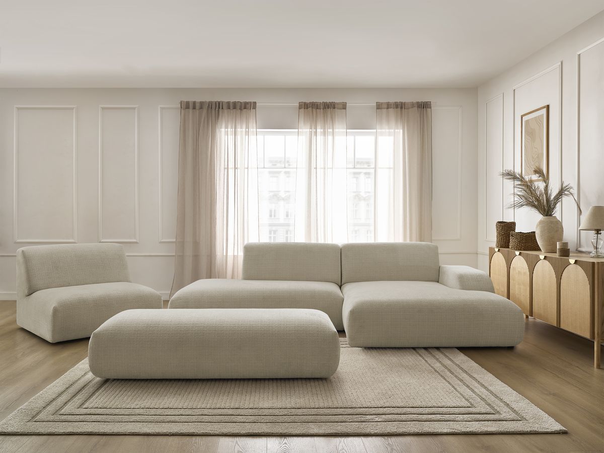 Canapé d'angle modulable SIRIUS texturé beige 5 places — vue 5