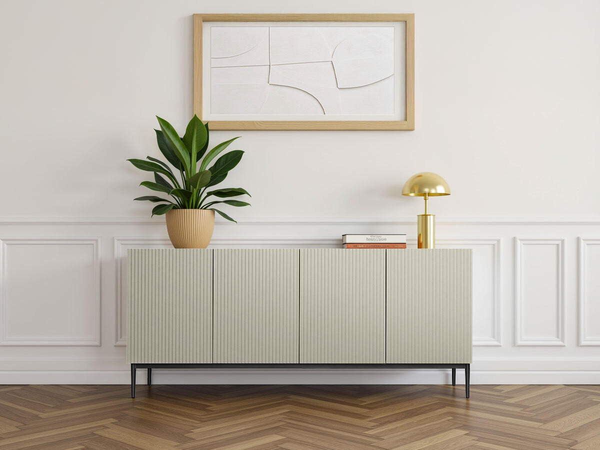 KASHA 4-deurs dressoir 200 cm Zwarte poten