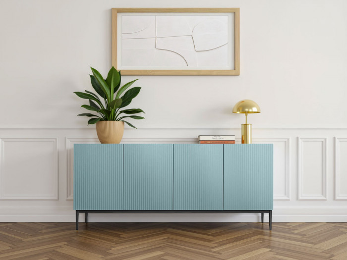 Buffet 4 portes 200 cm KASHA Pieds noir