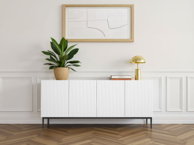 Buffet 4 portes 200 cm KASHA Pieds noir
