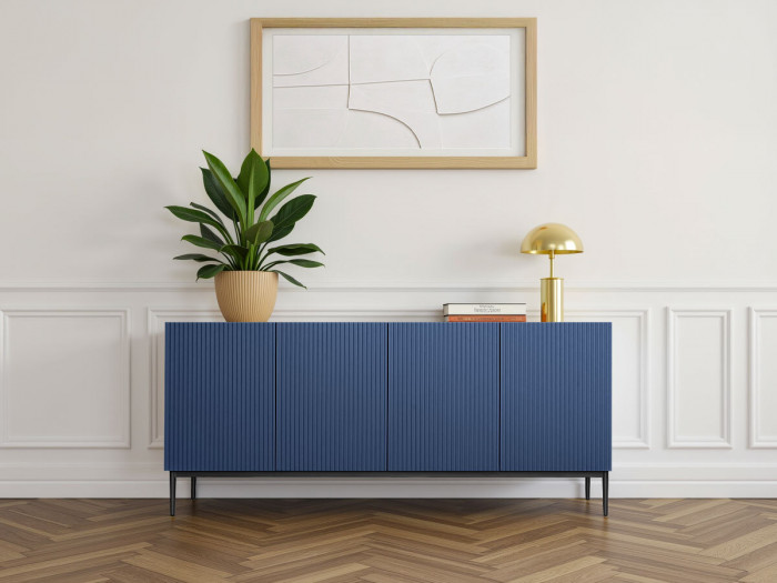 Buffet 4 portes 200 cm KASHA pieds noirs