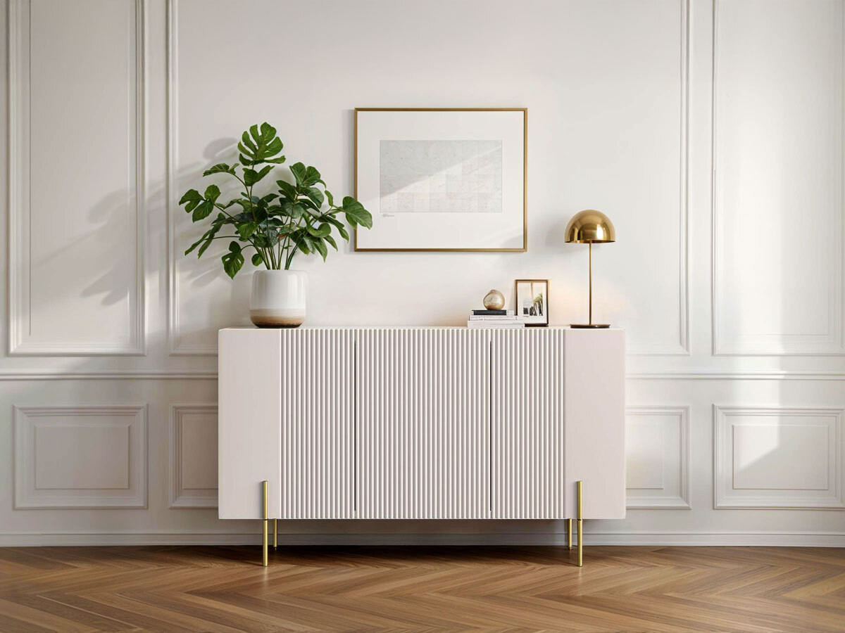 Buffet 3 portes 150 cm MATHILDE pieds or