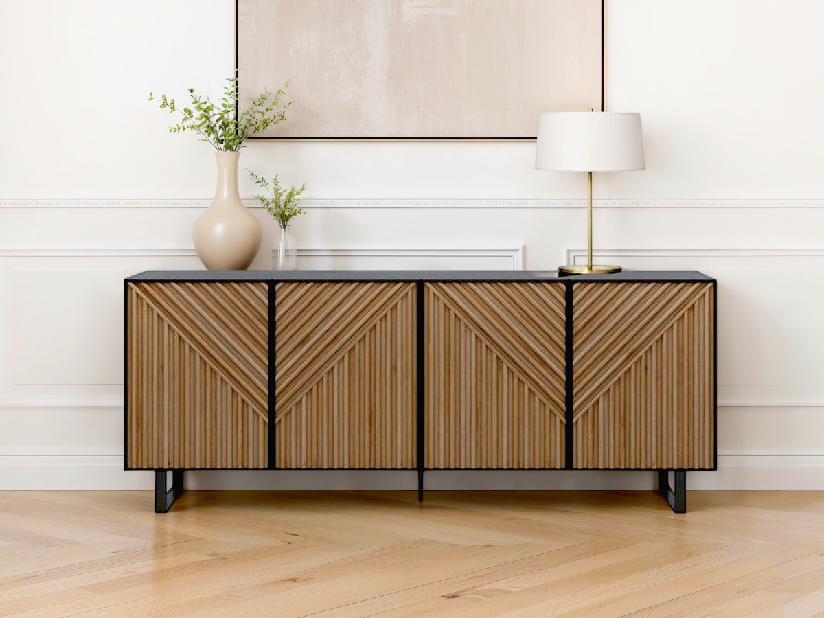 Buffet 4 portes 200 cm ALAIA effet chêne