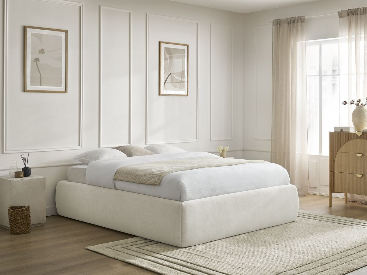 Sommier coffre INERA tissu lisse