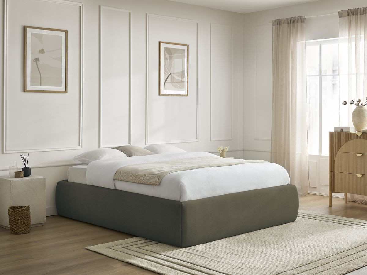 Sommier coffre INERA tissu lisse