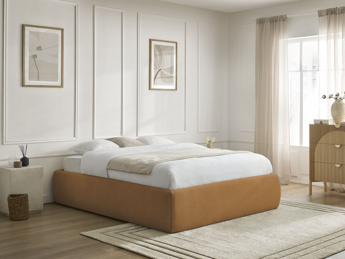 Sommier coffre INERA tissu lisse