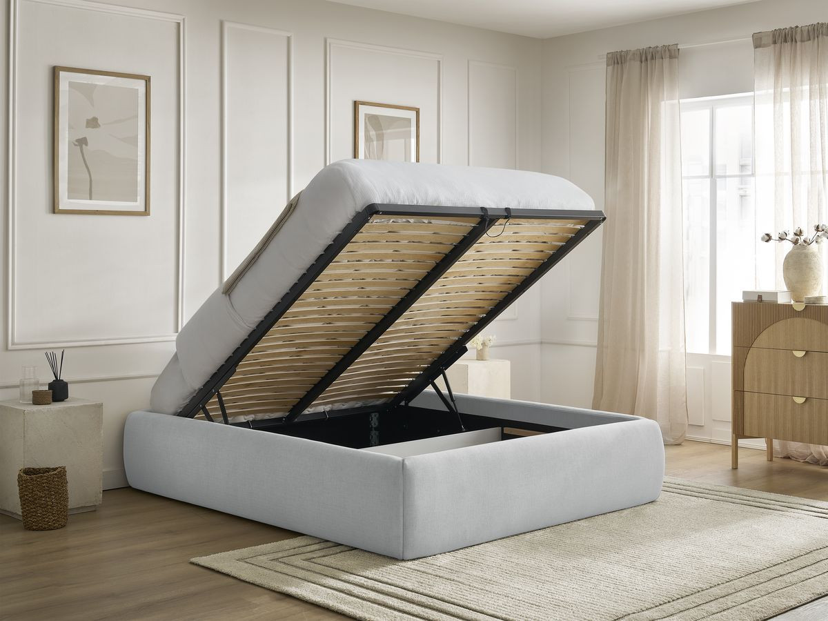inera gladde stoffen opbergboxspring gekleurd lichtgrijs