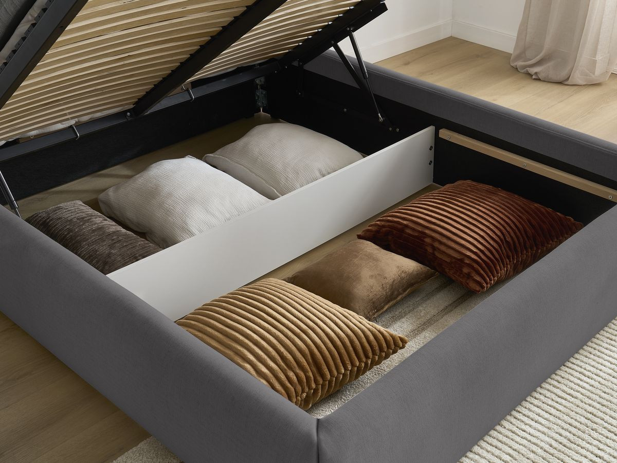INERA gladde stoffen opbergboxspring