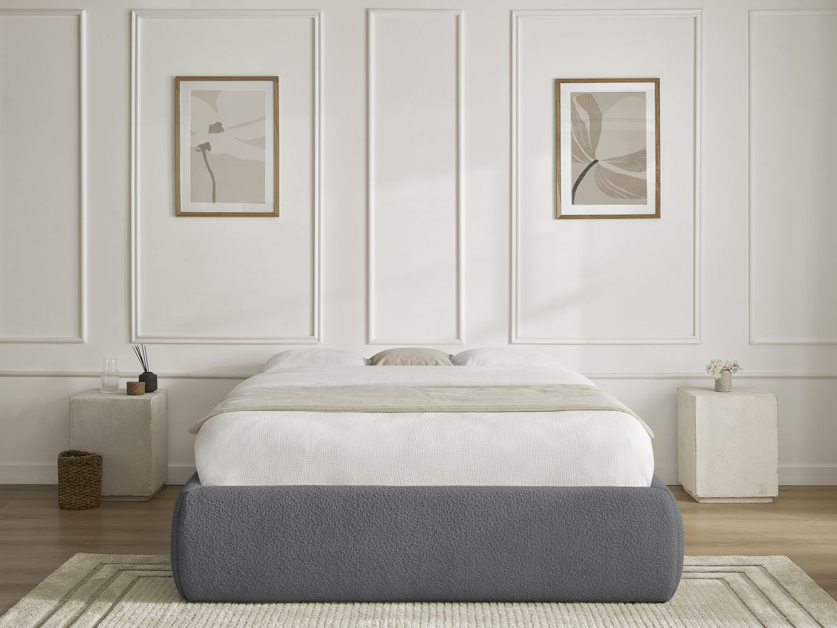 Sommier coffre INERA bouclette gris foncé — vue 5