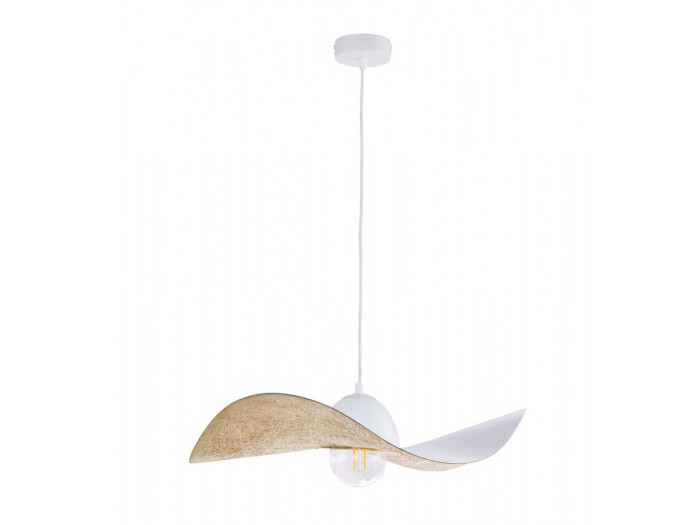 Lustre KIRAN bicolore blanc en acier