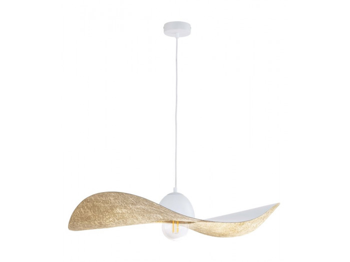 Lustre KIRAN bicolore blanc en acier